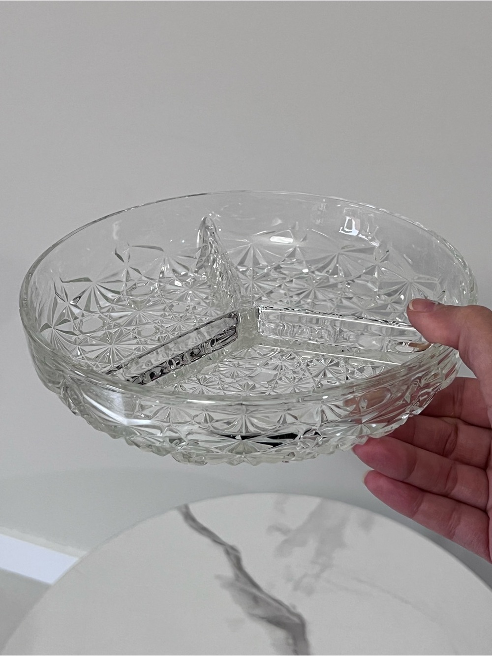 Vintage Divided Dish - Clear Glass